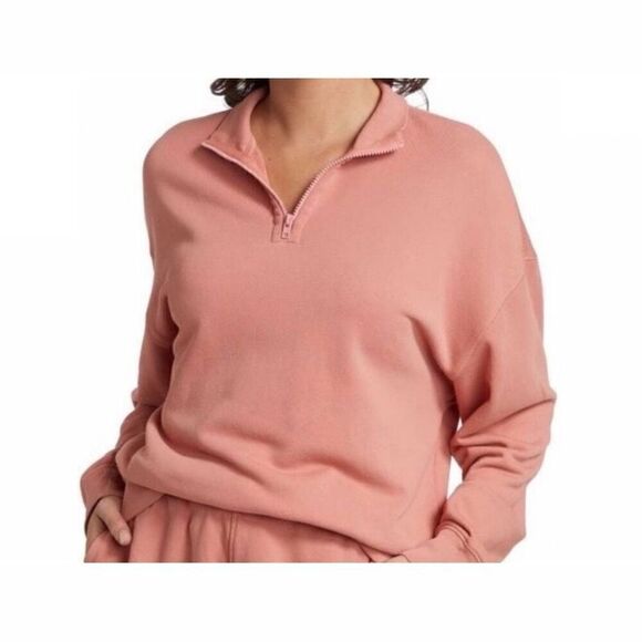 ATM Anthony Thomas Melillo French Terry quarter zip oversized pullover sweatshir - Picture 2 of 11